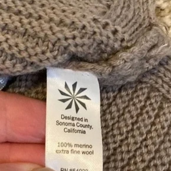 ATHLETA XS Brown Lodge Ribbed Mock Neck 100% Extra Fine Merino Wool Sweater - Picture 6 of 8